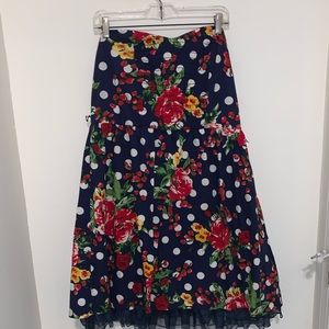 White polka dot and floral torrid dress